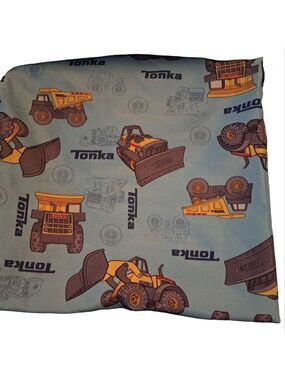 2013 HASBRO TONKA toddler flat sheet polyester trucks dump front loaders fabric